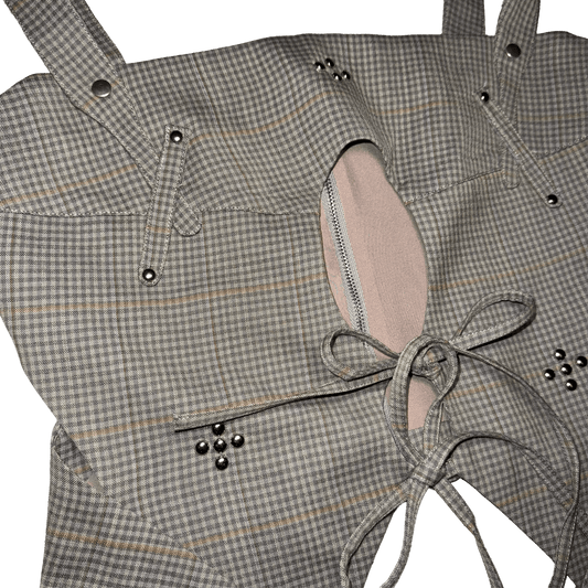 checkered vest - (03)0