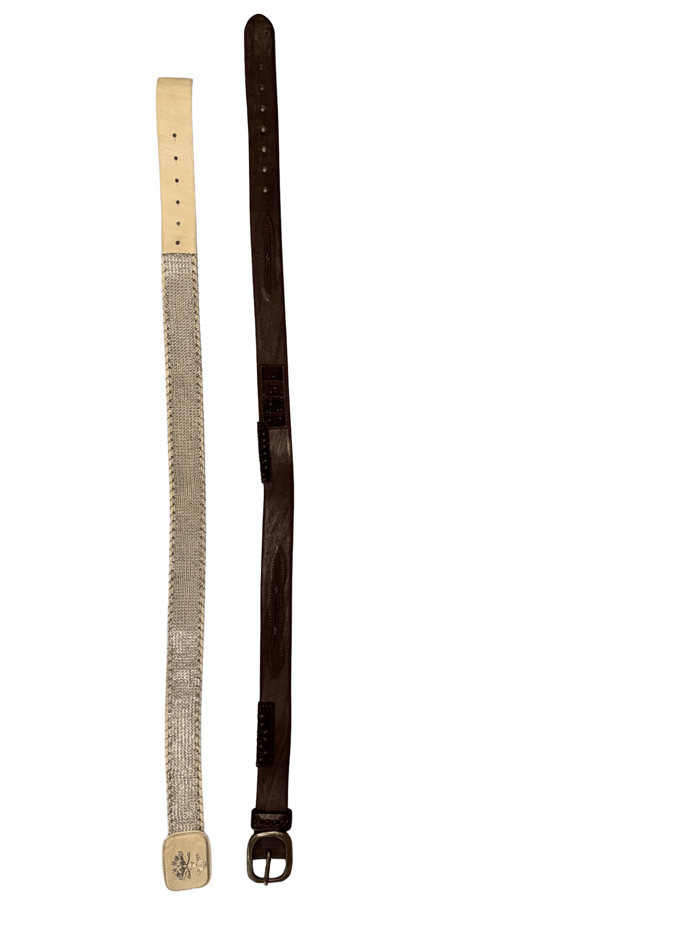 marithé + françois girbaud chain mail leather belt - (03)0