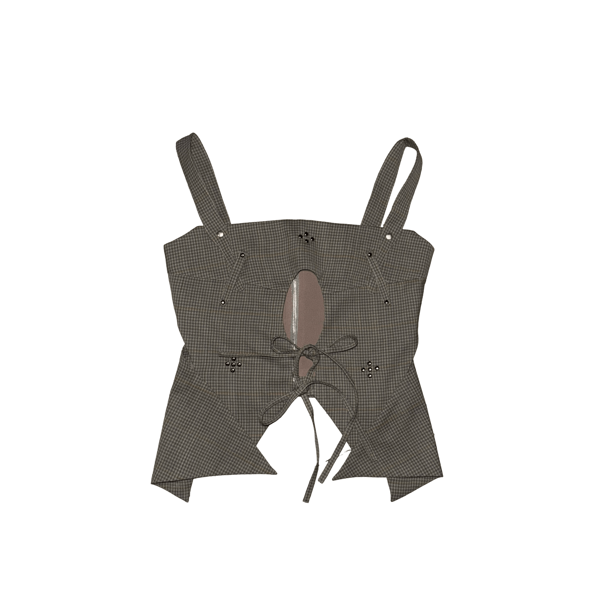 checkered vest - (03)0