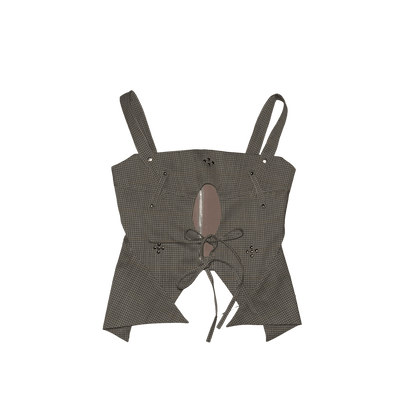 checkered vest - (03)0