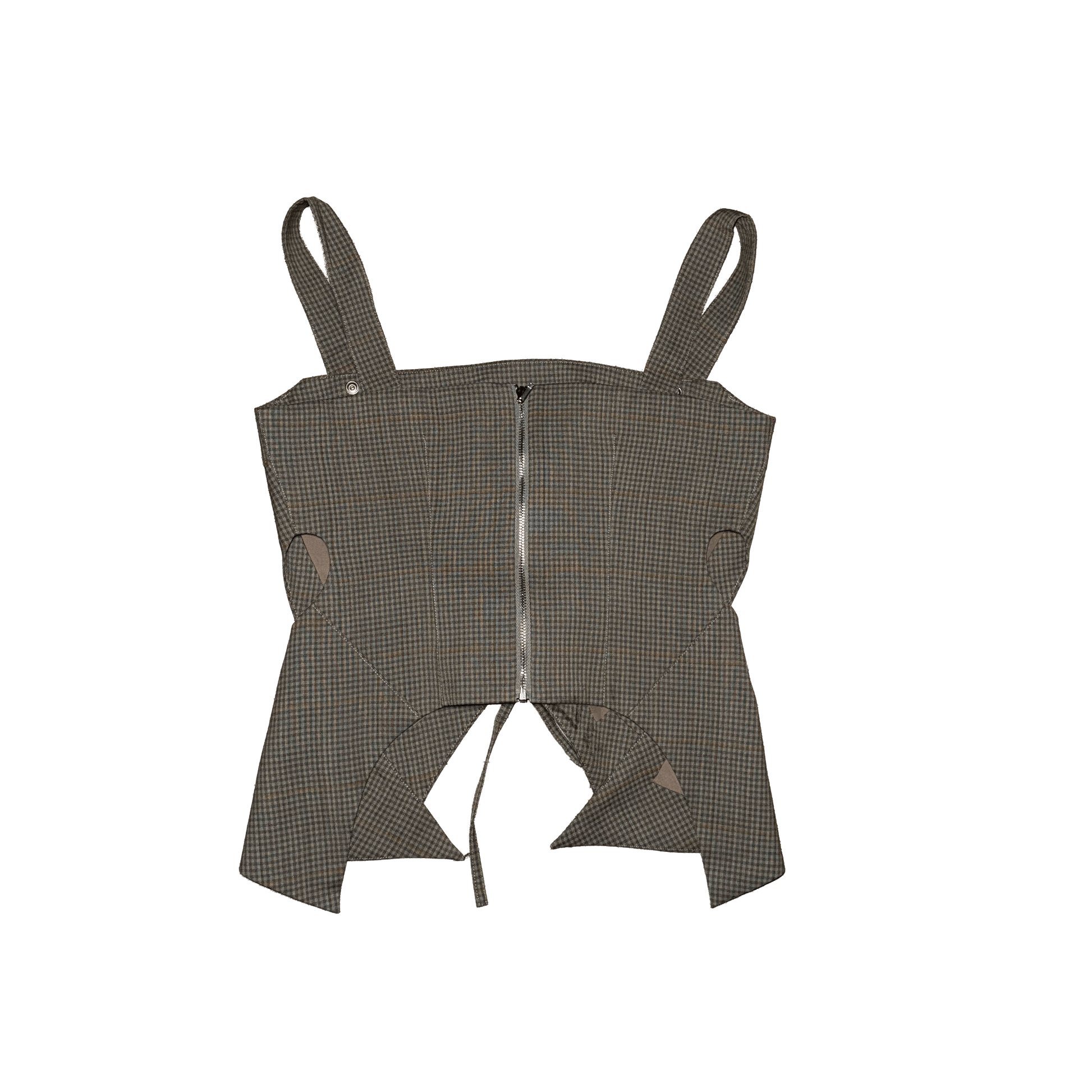 checkered vest - (03)0