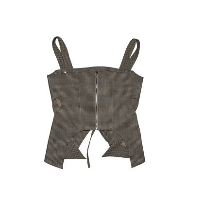 checkered vest - (03)0