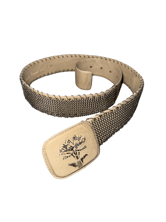 marithé + françois girbaud chain mail leather belt - (03)0