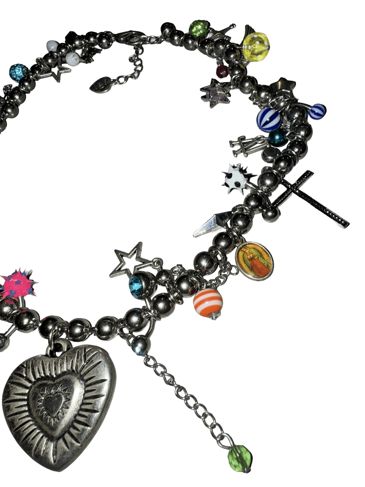 silver big heart necklace - (03)0